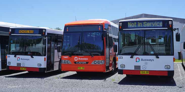 Busways Volvo B8R Custom Adventurer 1441, Mercedes O405 330 & 323